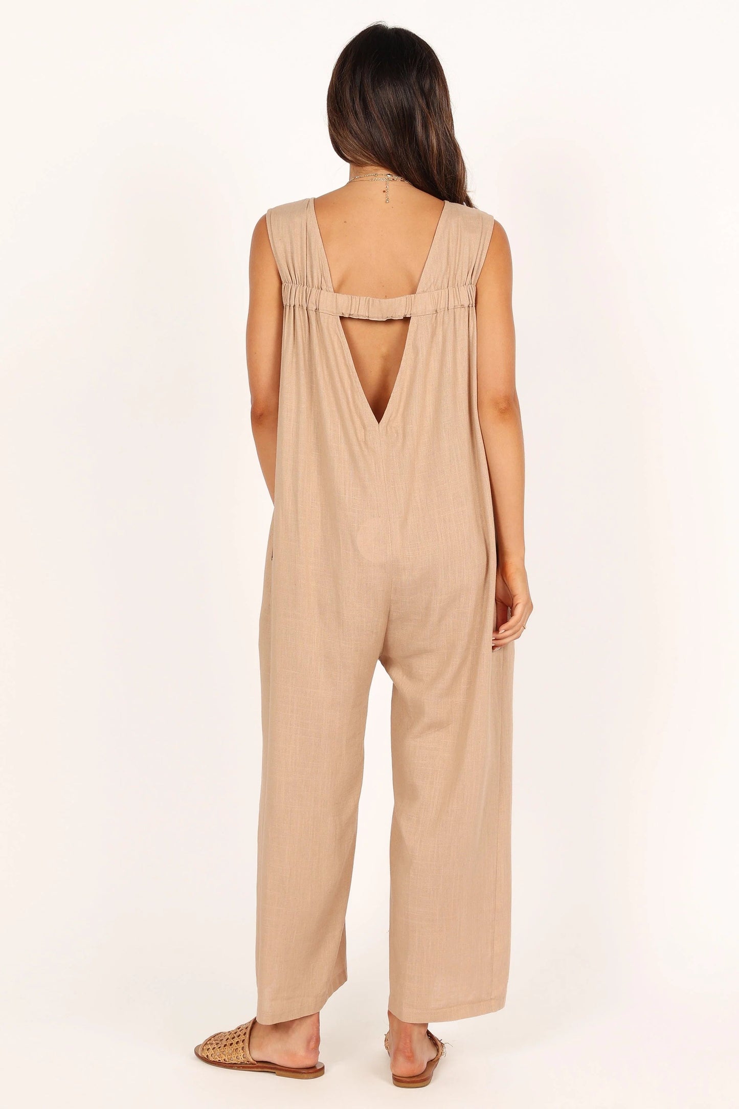 Wide-Leg Low-Back Relaxed Jumpsuit
